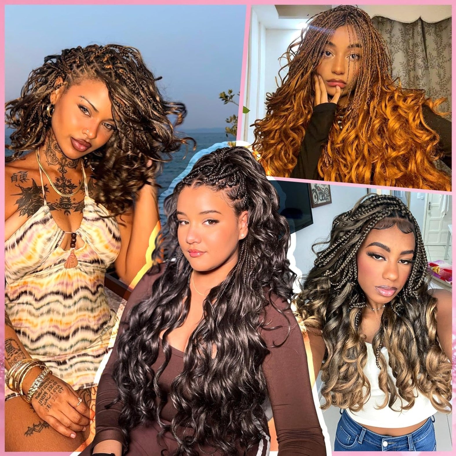 French Curly Braiding Hair 6 Packs Loose Wavy Braiding Hair Pre Stretched Bouncy Synthetic French Curl Braiding Hair Extensions for Women