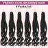 French Curl Braiding Hair 14/16 Inch 6 Packs Braiding Hair Pre Stretched Curly Crochet Hair for Women Loose Wavy French Curl Braids Synthetic Hair Extensions Natural Black 1B