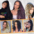 12/14 Inch Boho Box Braids 8 Pack Goddess Box Braids Bohemian Box Braids Crochet Hair Crochet Box Braids With Curly Ends For Women Black Burgundy Color