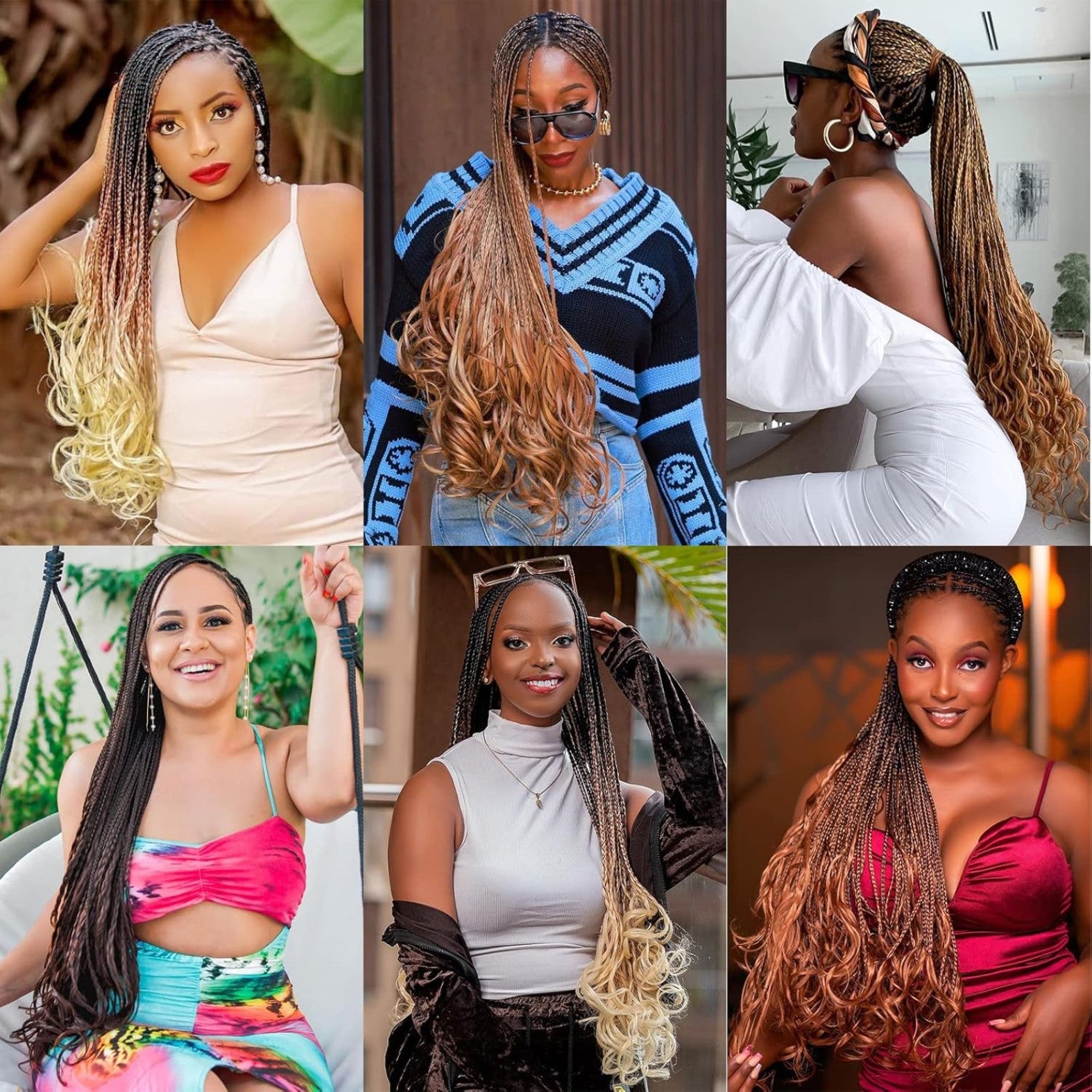 6 Packs French Curl Braiding Hair Pre Stretched 14/16 Inch Bouncy French Curly Braiding Hair Loose Wavy Ombre Burgundy French Curl Crochet Braids Hair for Women