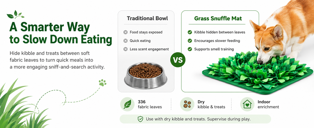 Snuffle Mat for Dogs, Dog Slow Feeder for Dogs to Slow Down Eating, Dog Puzzle Toys for All Size Dogs, Interactive Dog Toys for Smell Training