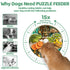 Slow Feeder Dog Bowl for Large Dogs with Non-Slip Base - Adjustable Speed Design, Removable Puzzle Inserts & Dishwasher Safe, Green