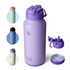 32oz Insulated Water Bottle Stainless Steel Sport Water Bottle with Straw Dual-use Lid Design for Gym with Pill Box