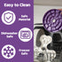 Slow Feeder Dog Bowl for Large Dogs with Non-Slip Base - Adjustable Speed Design, Removable Puzzle Inserts & Dishwasher Safe, Purple