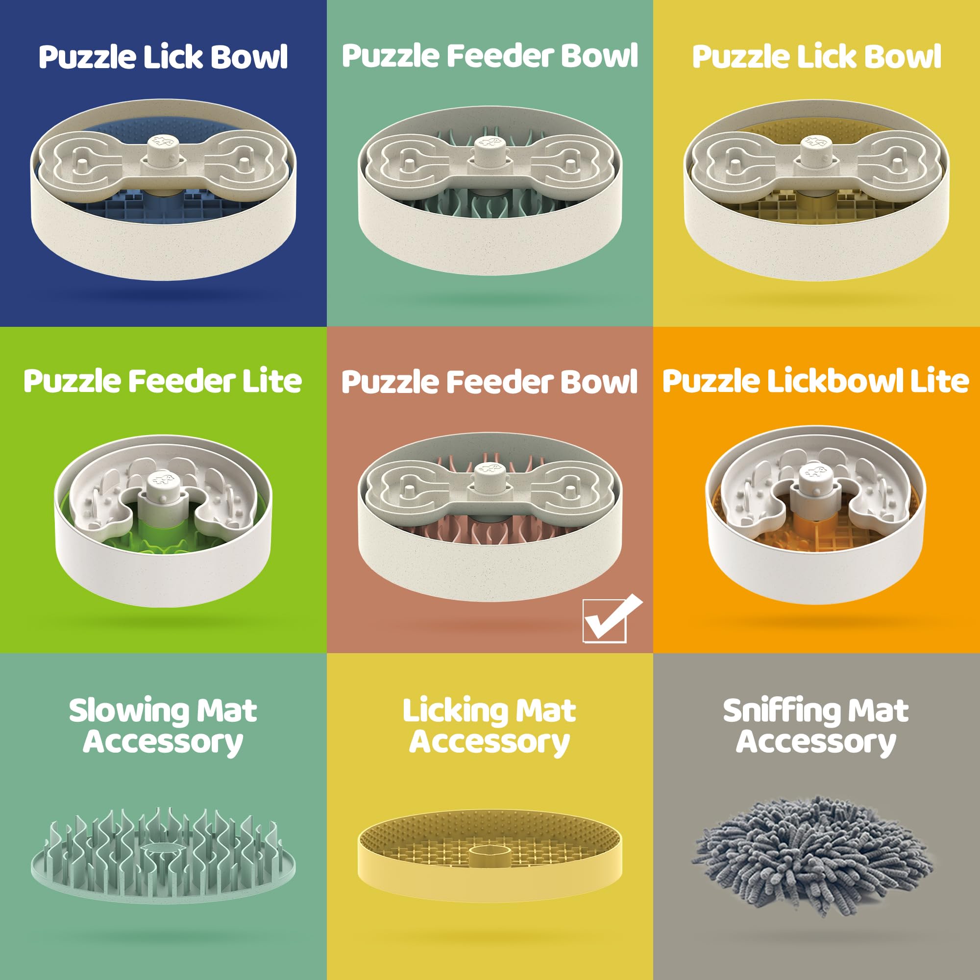 Slow Feeder Dog Bowl for Large Dogs with Non-Slip Base - Adjustable Speed Design, Removable Puzzle Inserts & Dishwasher Safe, Pink
