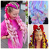 Jumbo Braiding Hair Fiber Mix Four Silky Colorful Twist Braiding Hair 3pcs Rainbow Colors Extensions Synthetic Hair Synthetic Fiber Soft Healthy，Long Jumbo Braiding Hair Extensions, Heat Resistant Synthetic Fiber purple hair extensions