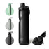 Insulated Water Bottle 24 oz with Handle and Flip Tops Lids Stainless Steel Water Bottle Push Button Lid Leak proof Portable for Running Travel Sports Hiking