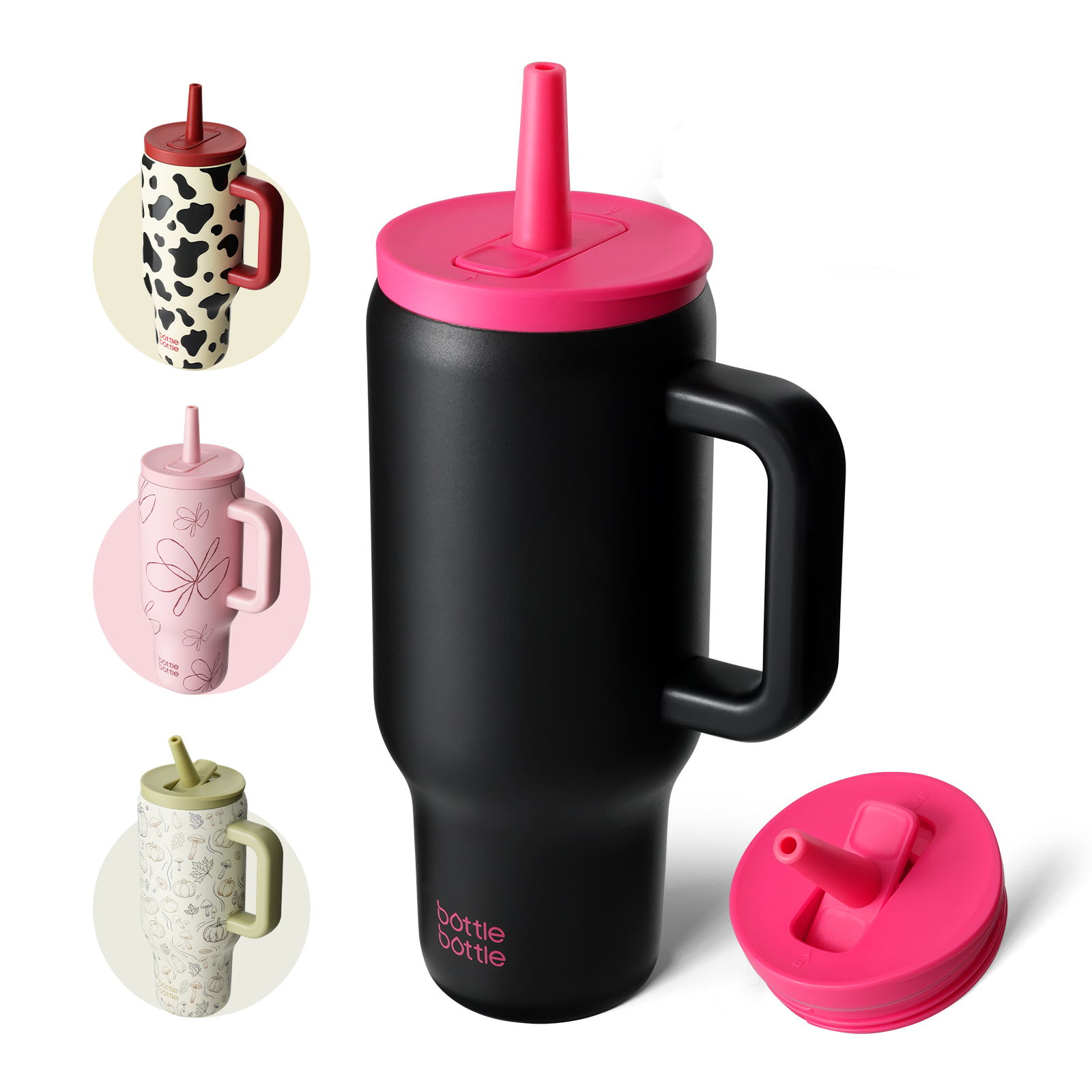 30 oz Tumbler with Lid and Straw, Stainless Steel Travel Mug, Tumbler with handle, Water Bottle with straw for College Office, Gifts for Women Him Her