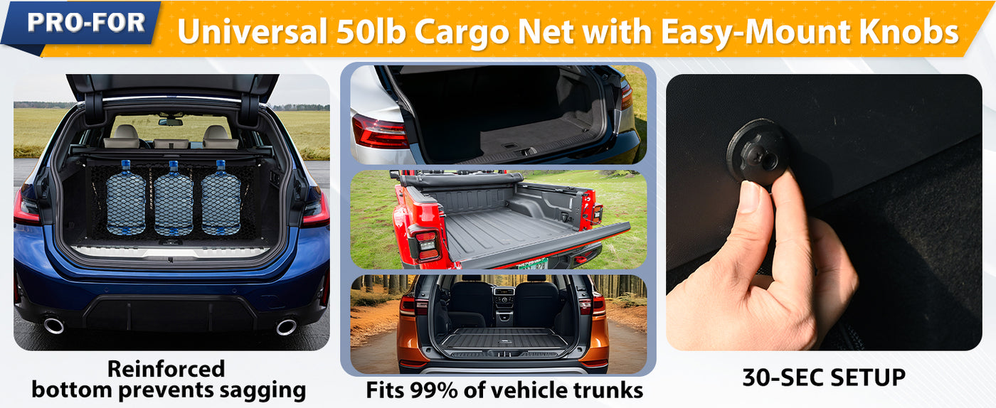 Truck Bed Cargo Net Elastic Mesh SUV Trunk Netting for Car Trunk Organizer and Truck Bed Organizer with Locking Hooks 35.4 by 15.8 Inches
