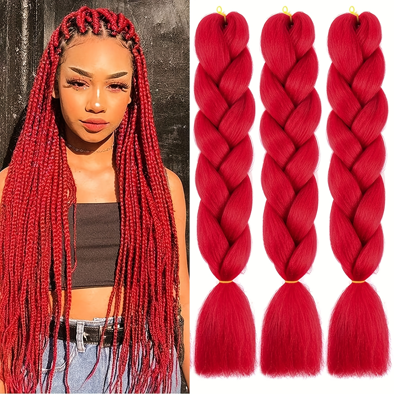 Jumbo Braiding Hair Fiber Mix Four Silky Colorful Twist Braiding Hair 3pcs Rainbow Colors Extensions Synthetic Hair Synthetic Fiber Soft Healthy，Long Jumbo Braiding Hair Extensions, Heat Resistant Synthetic Fiber purple hair extensions