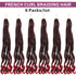 6 Packs French Curl Braiding Hair Pre Stretched 14/16 Inch Bouncy French Curly Braiding Hair Loose Wavy Ombre Burgundy French Curl Crochet Braids Hair for Women