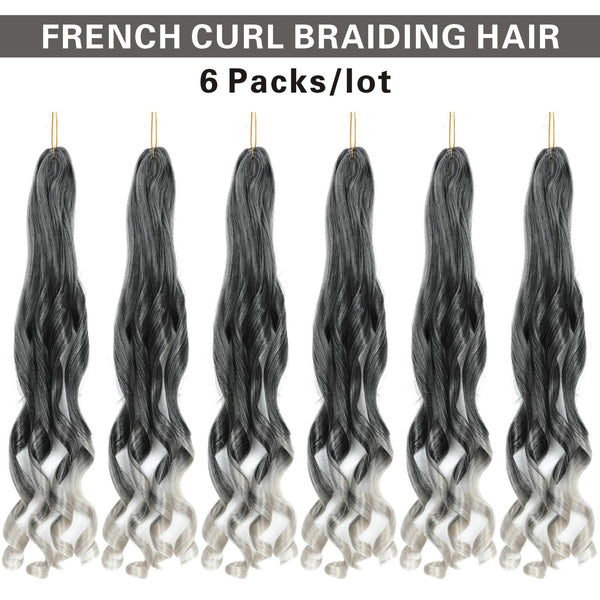 French Curly Braiding Hair 14/16 Inch Loose Wavy 6 Packs Various colors to choose from Bouncy Braiding Hair Extensions Synthetic French Curl Crochet Hair Extensions