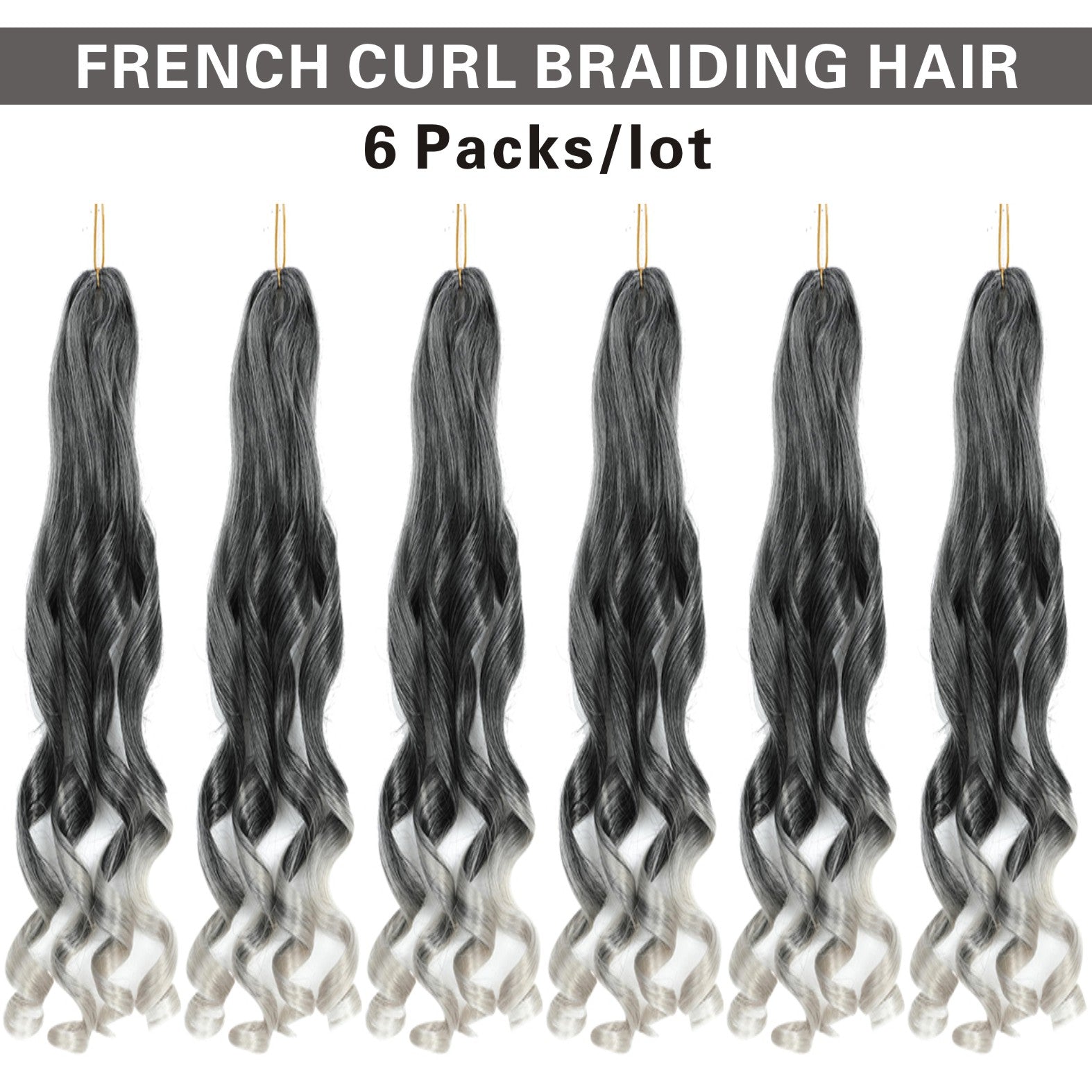 French Curly Braiding Hair 14/16 Inch Loose Wavy 6 Packs Various colors to choose from Bouncy Braiding Hair Extensions Synthetic French Curl Crochet Hair Extensions