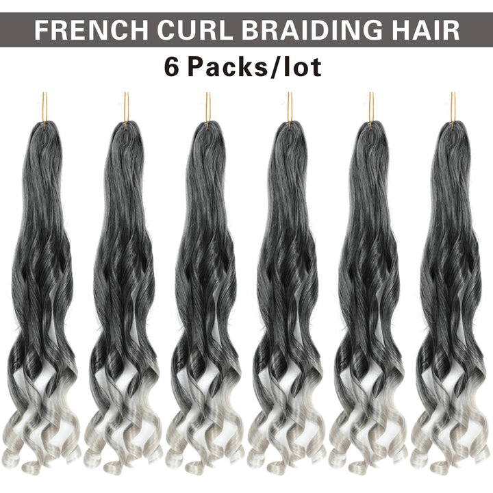 French Curly Braiding Hair 14/16 Inch Loose Wavy 6 Packs Various colors to choose from Bouncy Braiding Hair Extensions Synthetic French Curl Crochet Hair Extensions