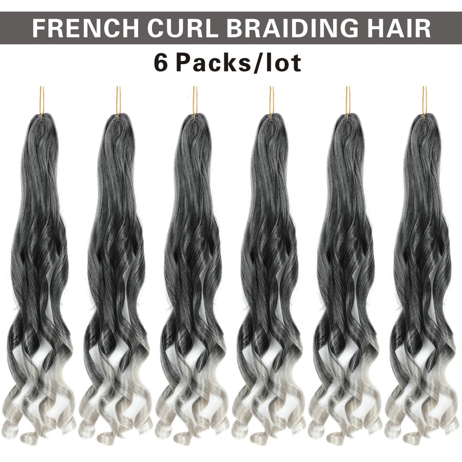 French Curly Braiding Hair 14/16 Inch Loose Wavy 6 Packs Various colors to choose from Bouncy Braiding Hair Extensions Synthetic French Curl Crochet Hair Extensions