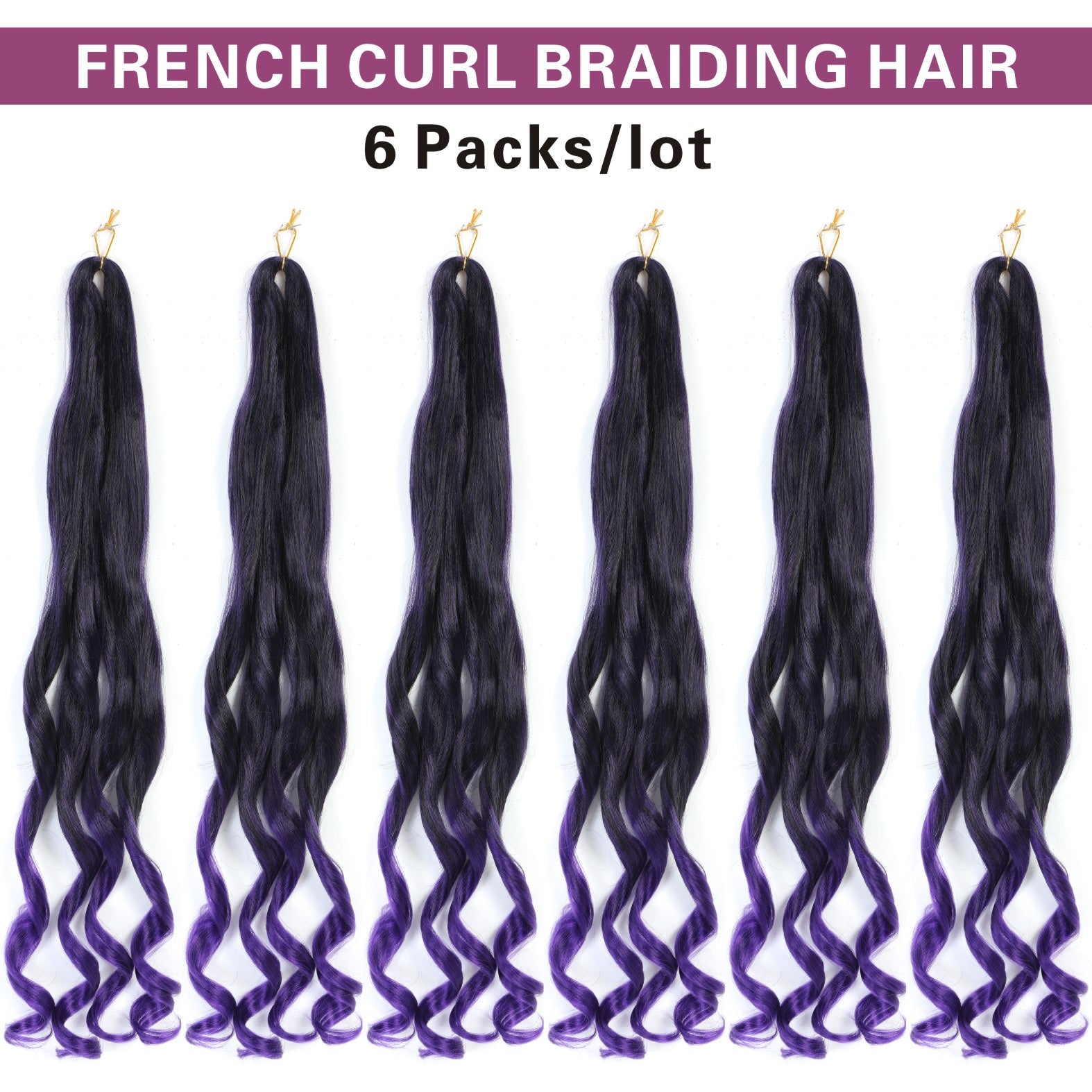 French Curl Braiding Hair 14/16 Inch Curly Braiding Hair Pre Stretched 1B/Grey Loose Wavy French Curl Hair for Women Various colors to choose from
