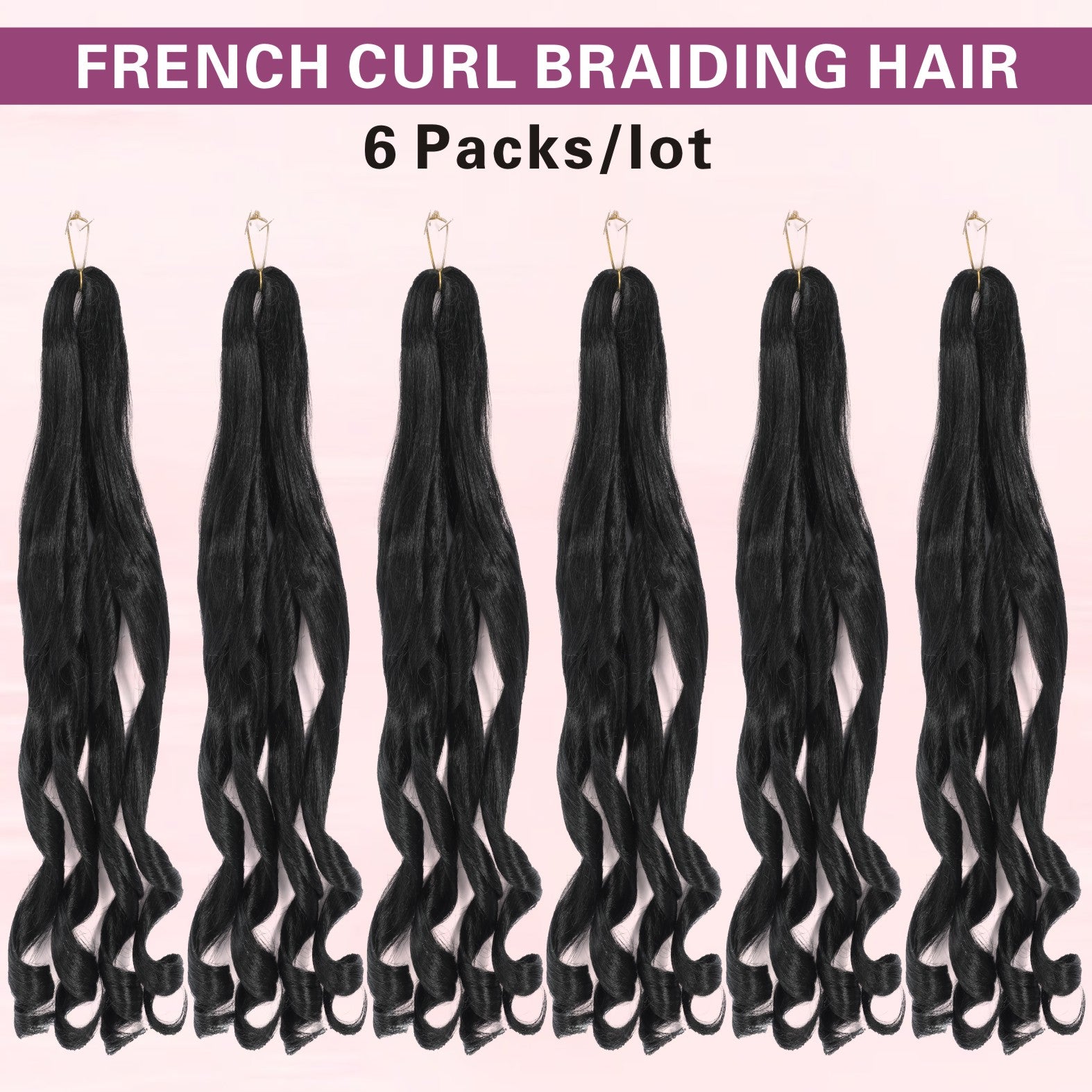 French Curly Braiding Hair 14-22 Inch Loose Wavy 6 Packs Various colors to choose from Bouncy Braiding Hair Extensions Synthetic French Curl Crochet Hair Extensions
