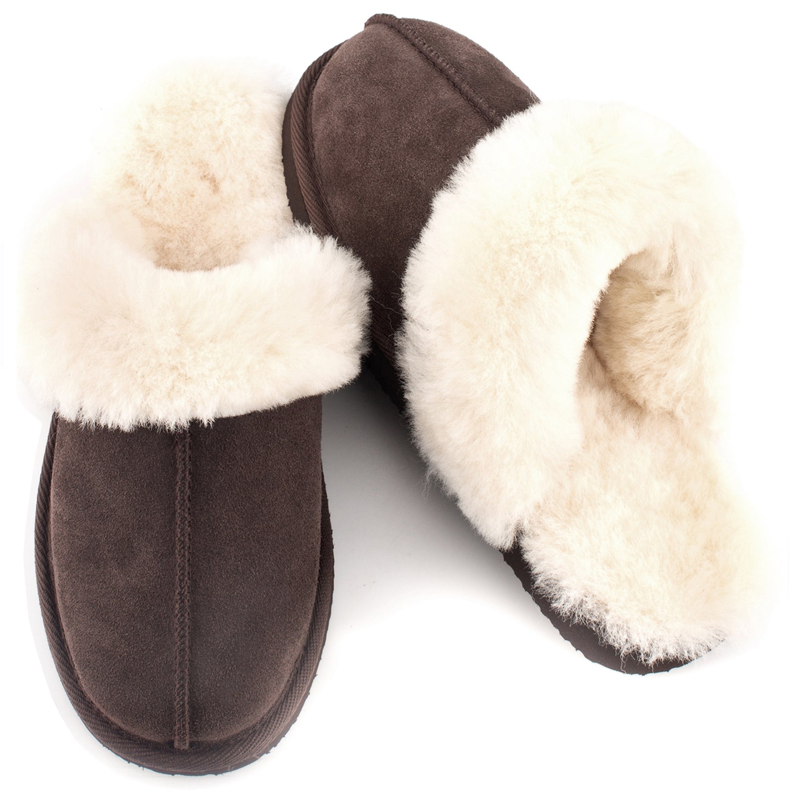 Women's Shearling Slippers Genuine Leather with Rubber Sole, Sheepskin Fuzzy Indoor Outdoor Shoes for Home(ORCA)