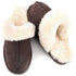 Women's Shearling Slippers Genuine Leather with Rubber Sole, Sheepskin Fuzzy Indoor Outdoor Shoes for Home(ORCA)