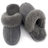 Women's Shearling Slippers Genuine Leather with Rubber Sole, Sheepskin Fuzzy Indoor Outdoor Shoes for Home(ORCA)