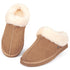 Women‘s Real Wool Slippers in Genuine Leather with Anti-Slip Rubber Sole, Warm Indoor Outdoor Shoes with Memory Foam - Cozy Slip-On for Women in Soft Wool(DOFIDA)