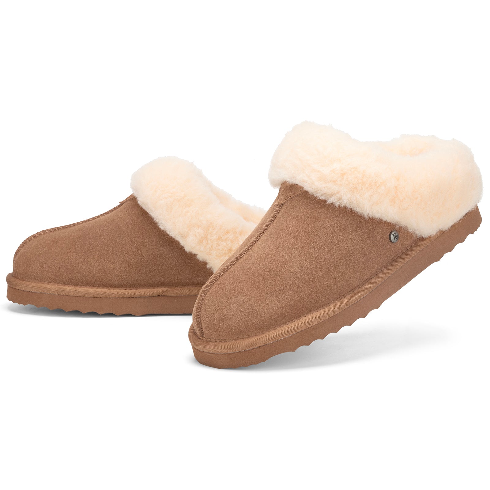 Women‘s Real Wool Slippers in Genuine Leather with Anti-Slip Rubber Sole, Warm Indoor Outdoor Shoes with Memory Foam - Cozy Slip-On for Women in Soft Wool(DOFIDA)