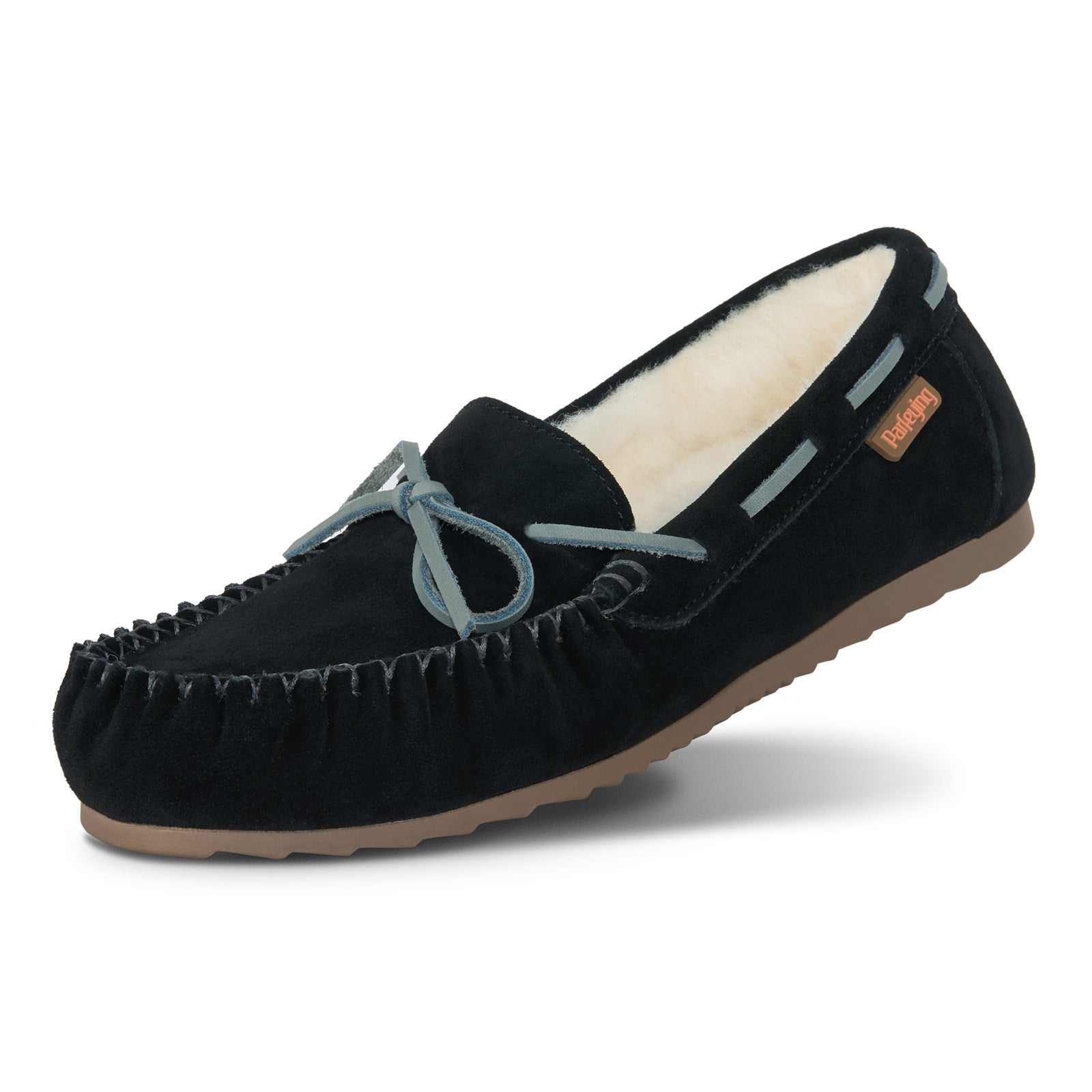 Parfeying Women's Australian Sheepskin Moccasin Slip-On Slippers