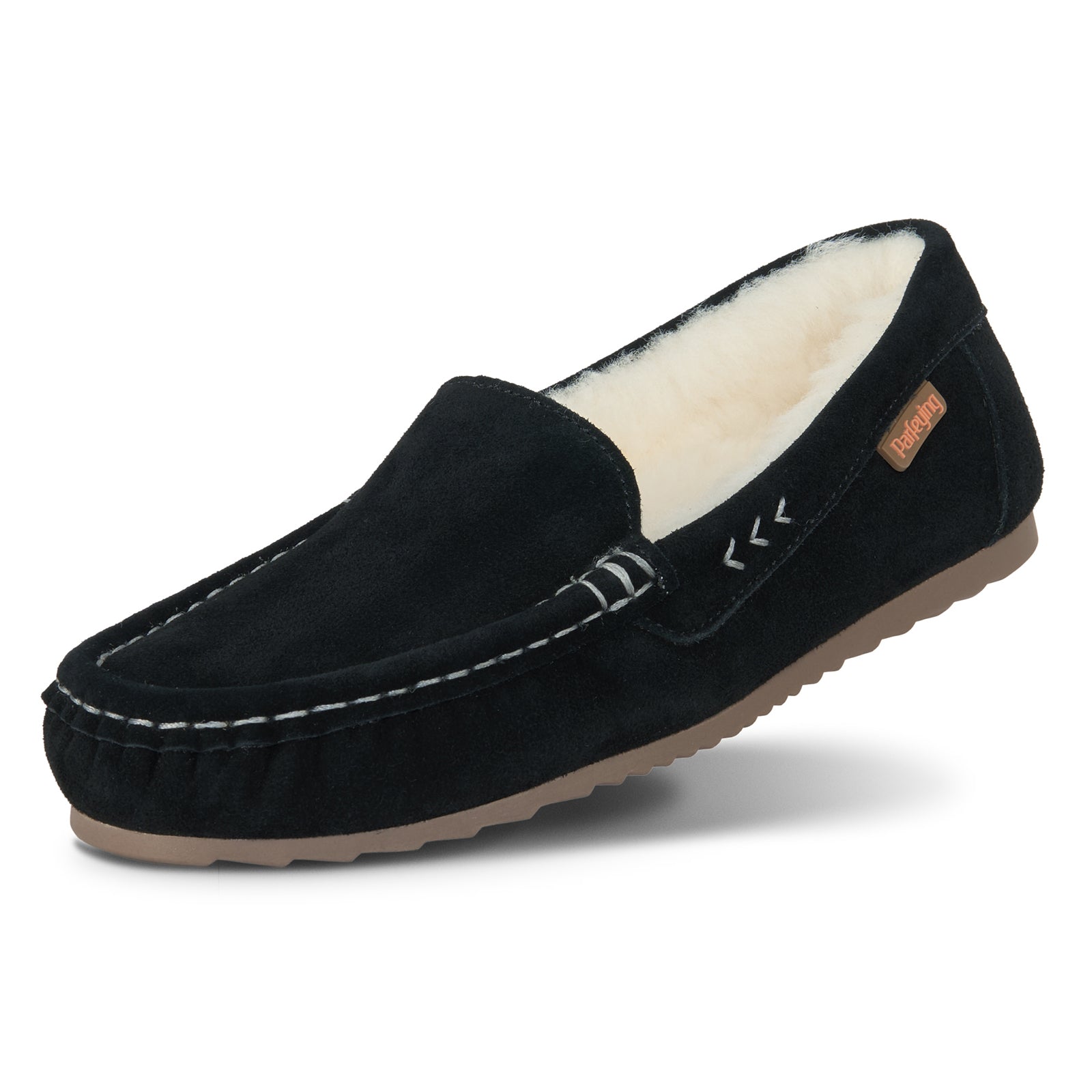 PARFEYING Women's Australian Sheepskin Moccasin Slip-On Slippers