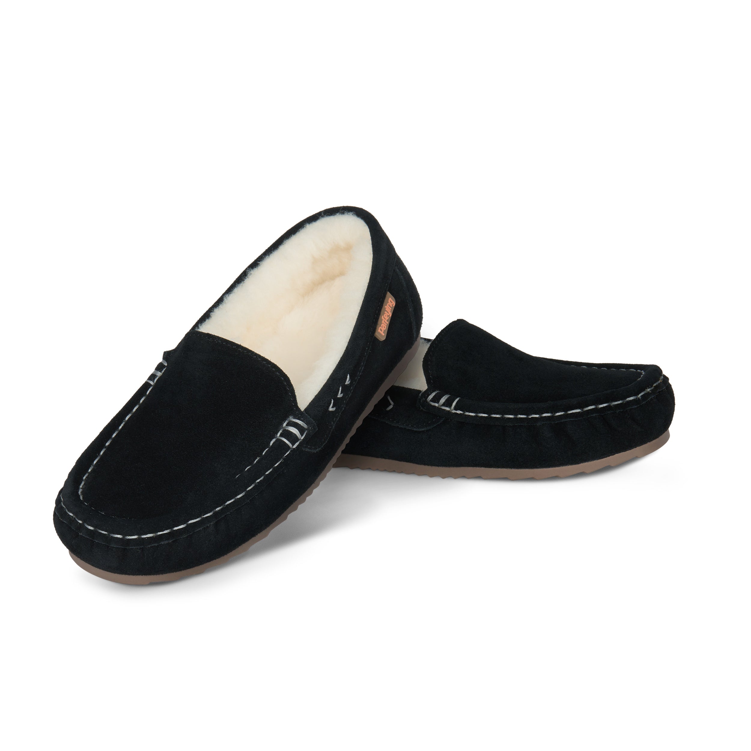 PARFEYING Women's Australian Sheepskin Moccasin Slip-On Slippers