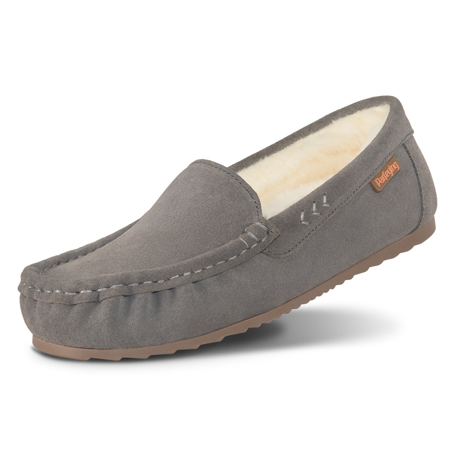 PARFEYING Women's Australian Sheepskin Moccasin Slip-On Slippers