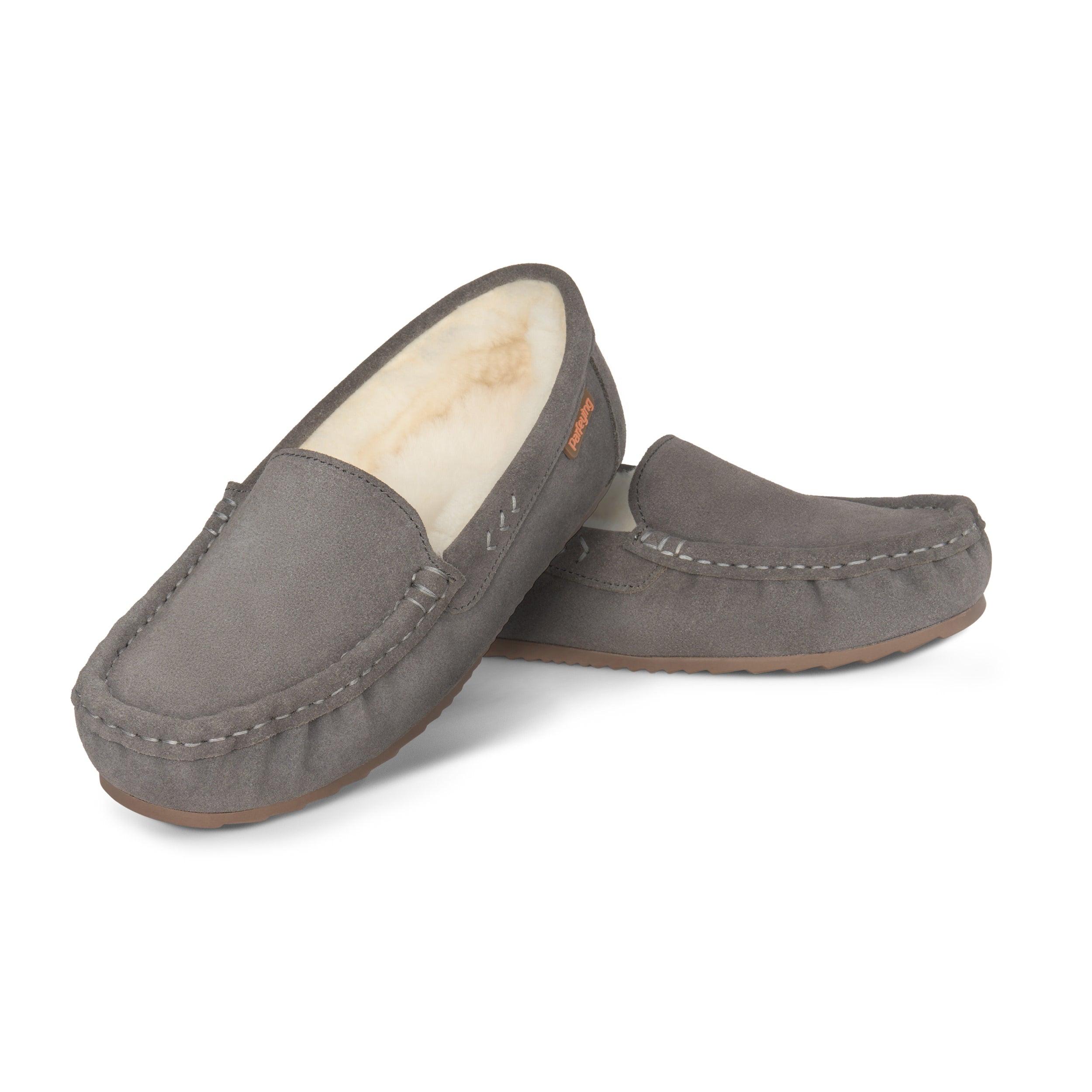 PARFEYING Women's Australian Sheepskin Moccasin Slip-On Slippers