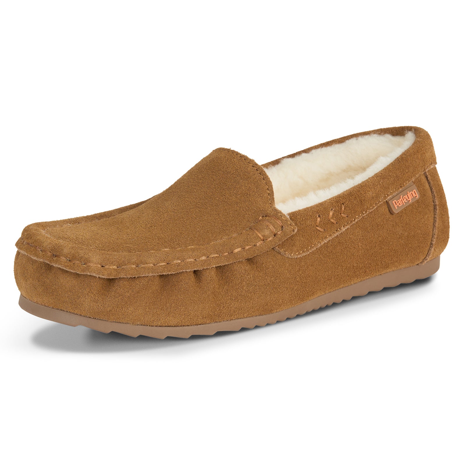 PARFEYING Women's Australian Sheepskin Moccasin Slip-On Slippers