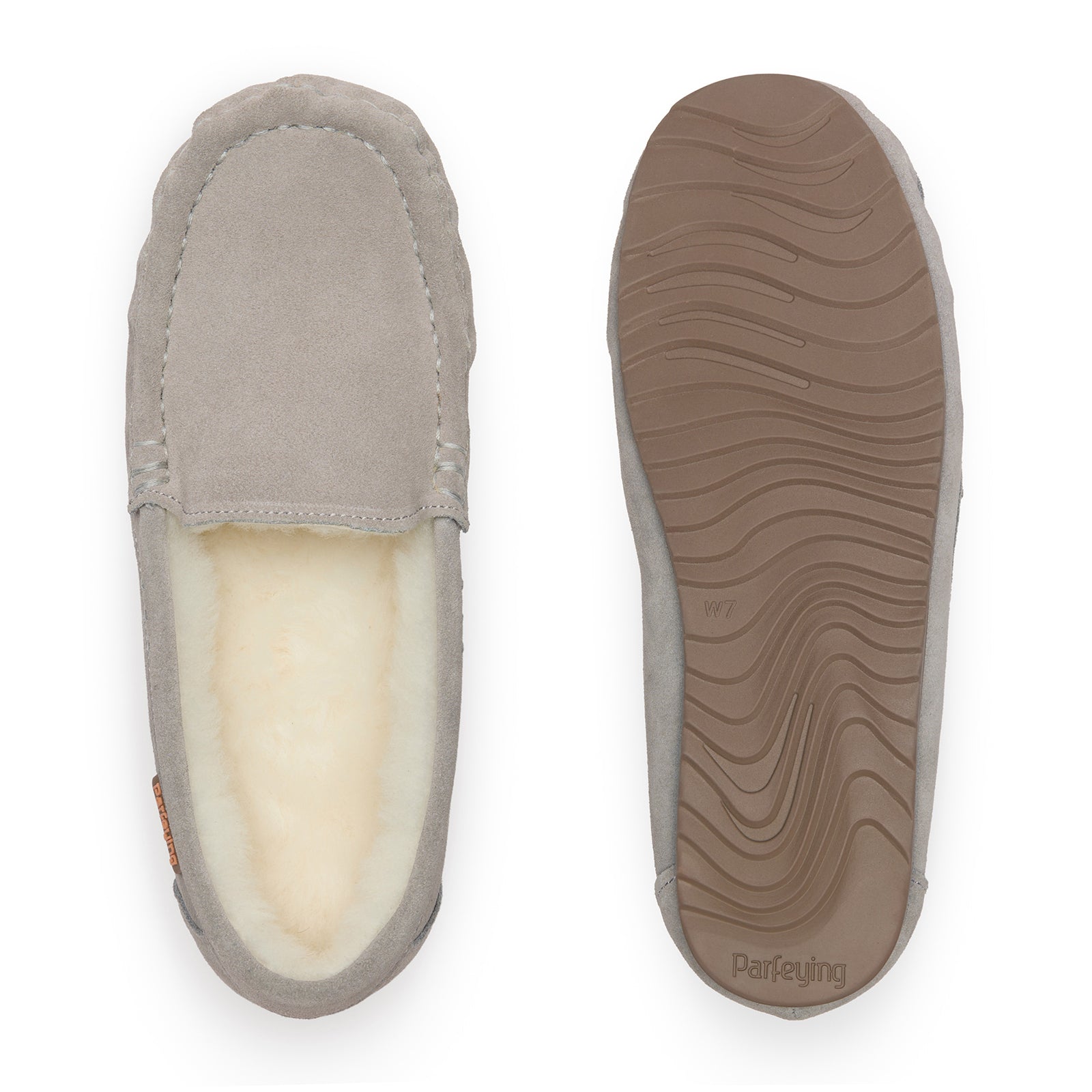 PARFEYING Women's Australian Sheepskin Moccasin Slip-On Slippers