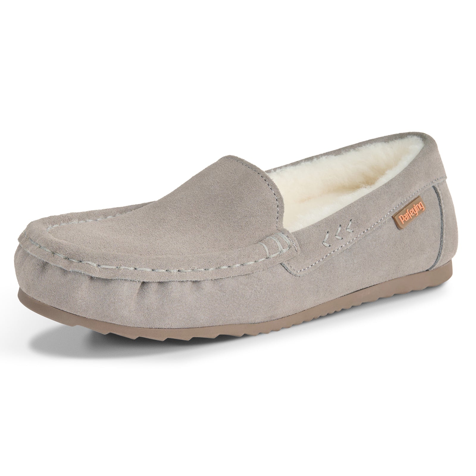 PARFEYING Women's Australian Sheepskin Moccasin Slip-On Slippers