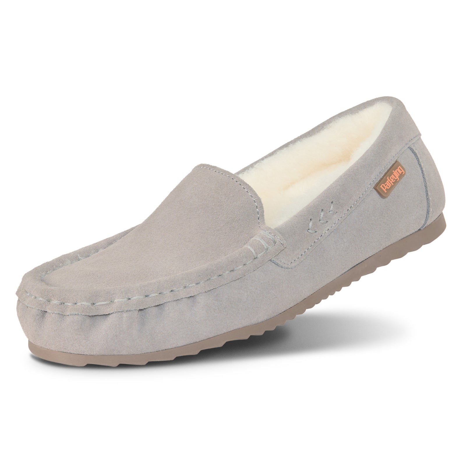 PARFEYING Women's Australian Sheepskin Moccasin Slip-On Slippers