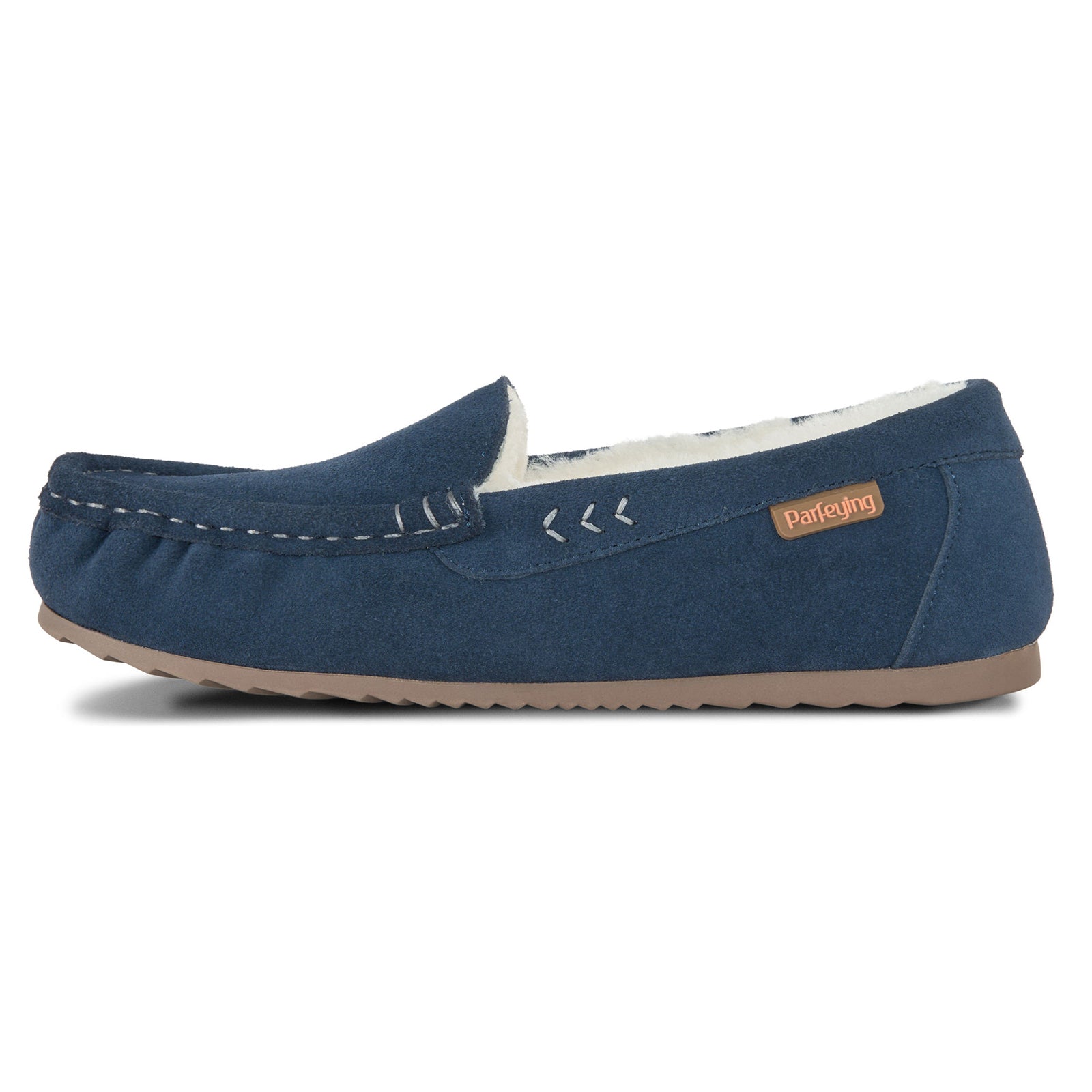 PARFEYING Women's Australian Sheepskin Moccasin Slip-On Slippers