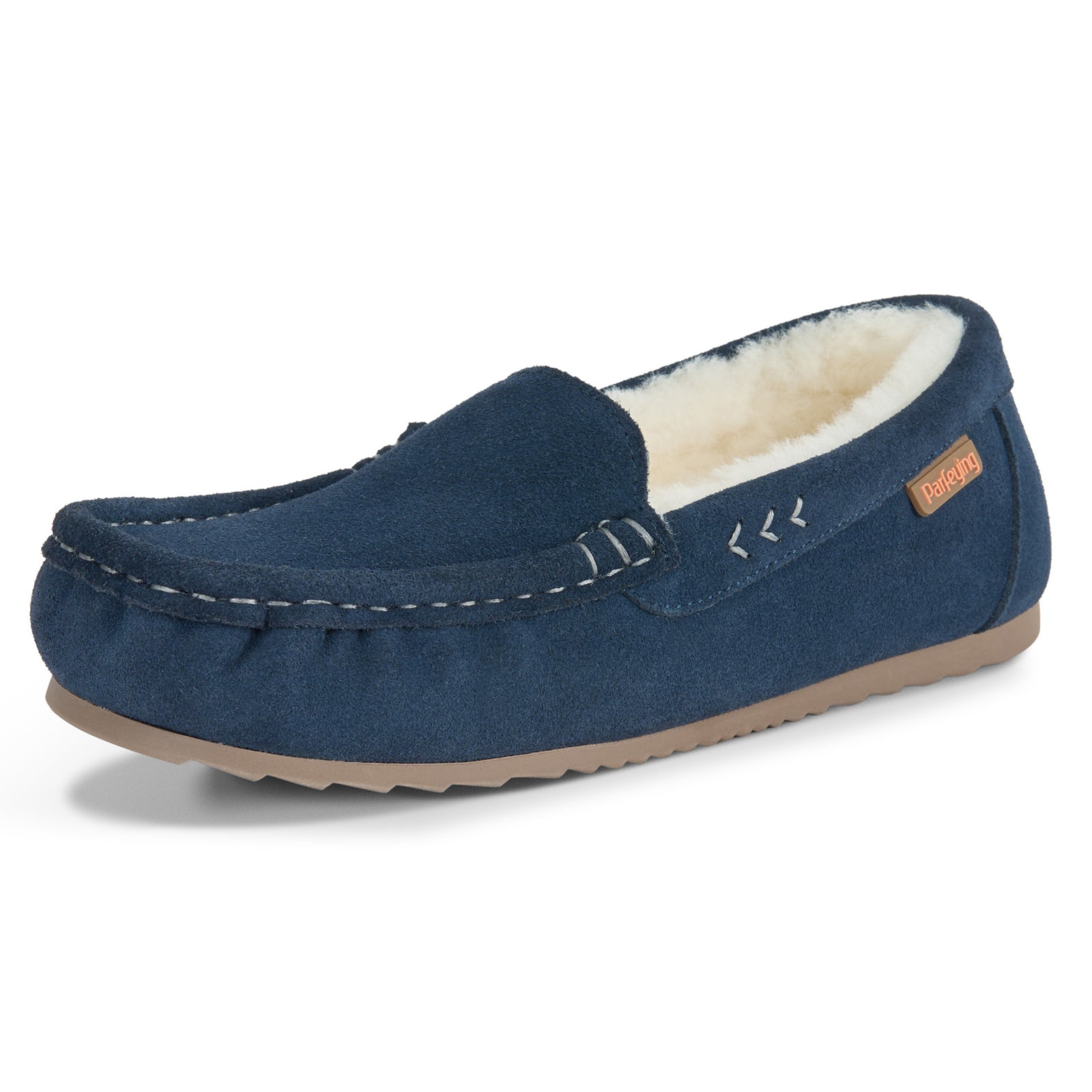 PARFEYING Women's Australian Sheepskin Moccasin Slip-On Slippers