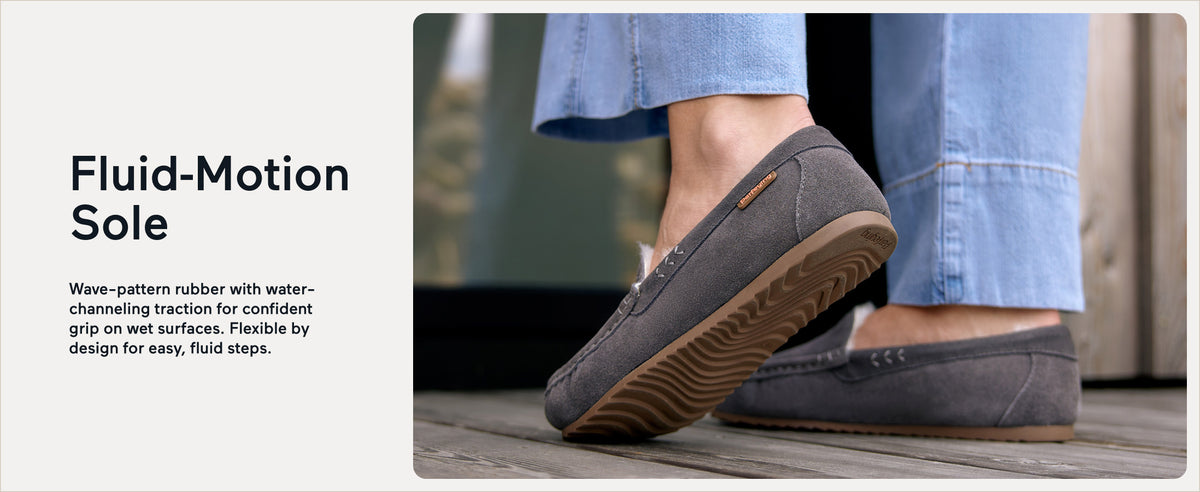 PARFEYING Women's Australian Sheepskin Moccasin Slip-On Slippers