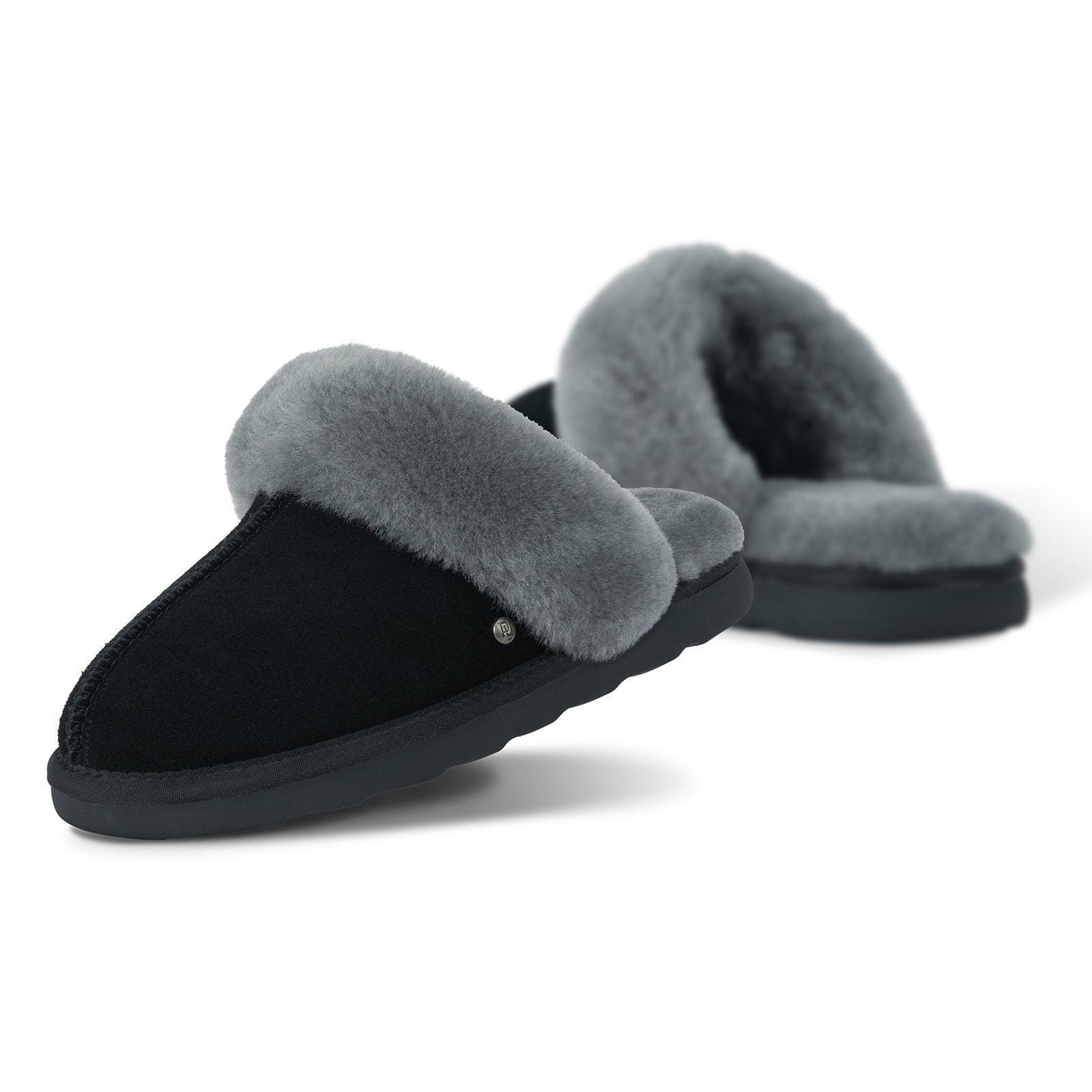 PARFEYING Women's Cozy Australian Sheepskin Suede Scuff Slippers
