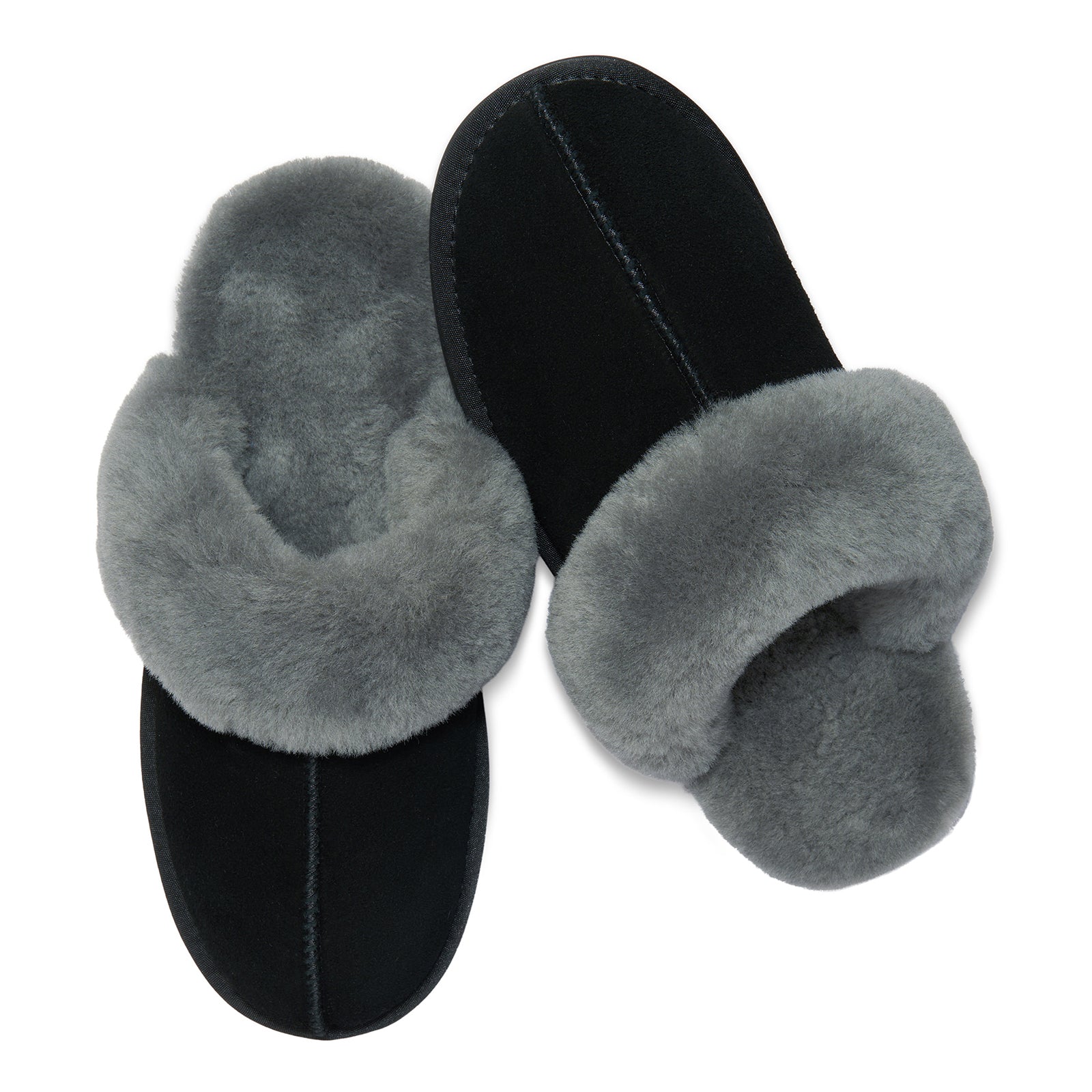 PARFEYING Women's Cozy Australian Sheepskin Suede Scuff Slippers