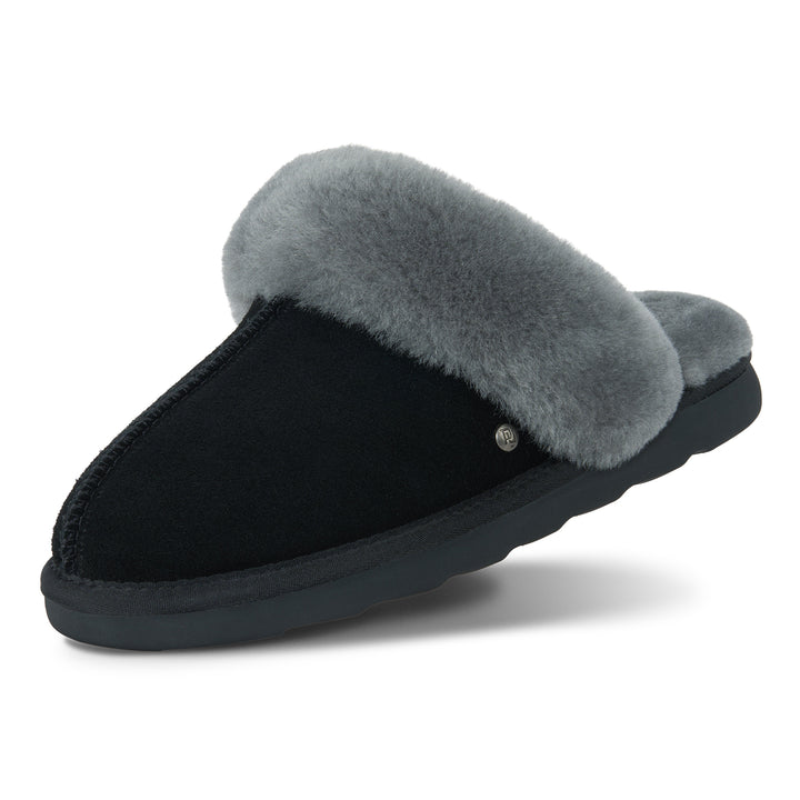 PARFEYING Women's Cozy Australian Sheepskin Suede Scuff Slippers