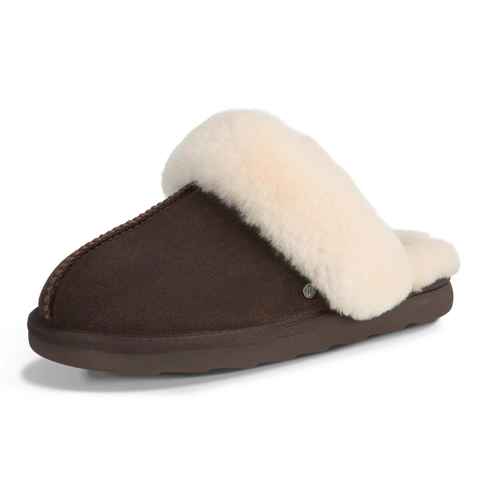 PARFEYING Women's Cozy Australian Sheepskin Suede Scuff Slippers