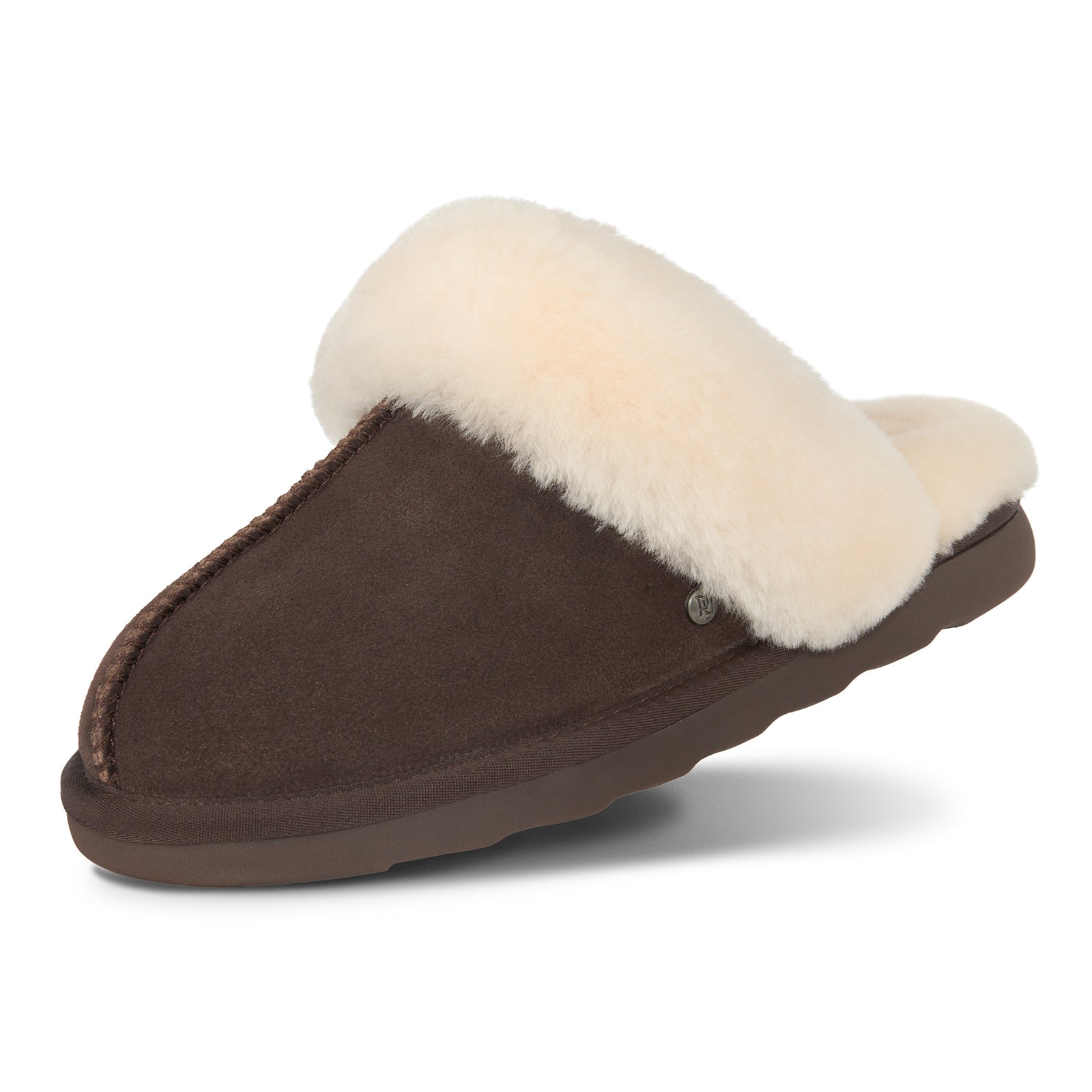 PARFEYING Women's Cozy Australian Sheepskin Suede Scuff Slippers