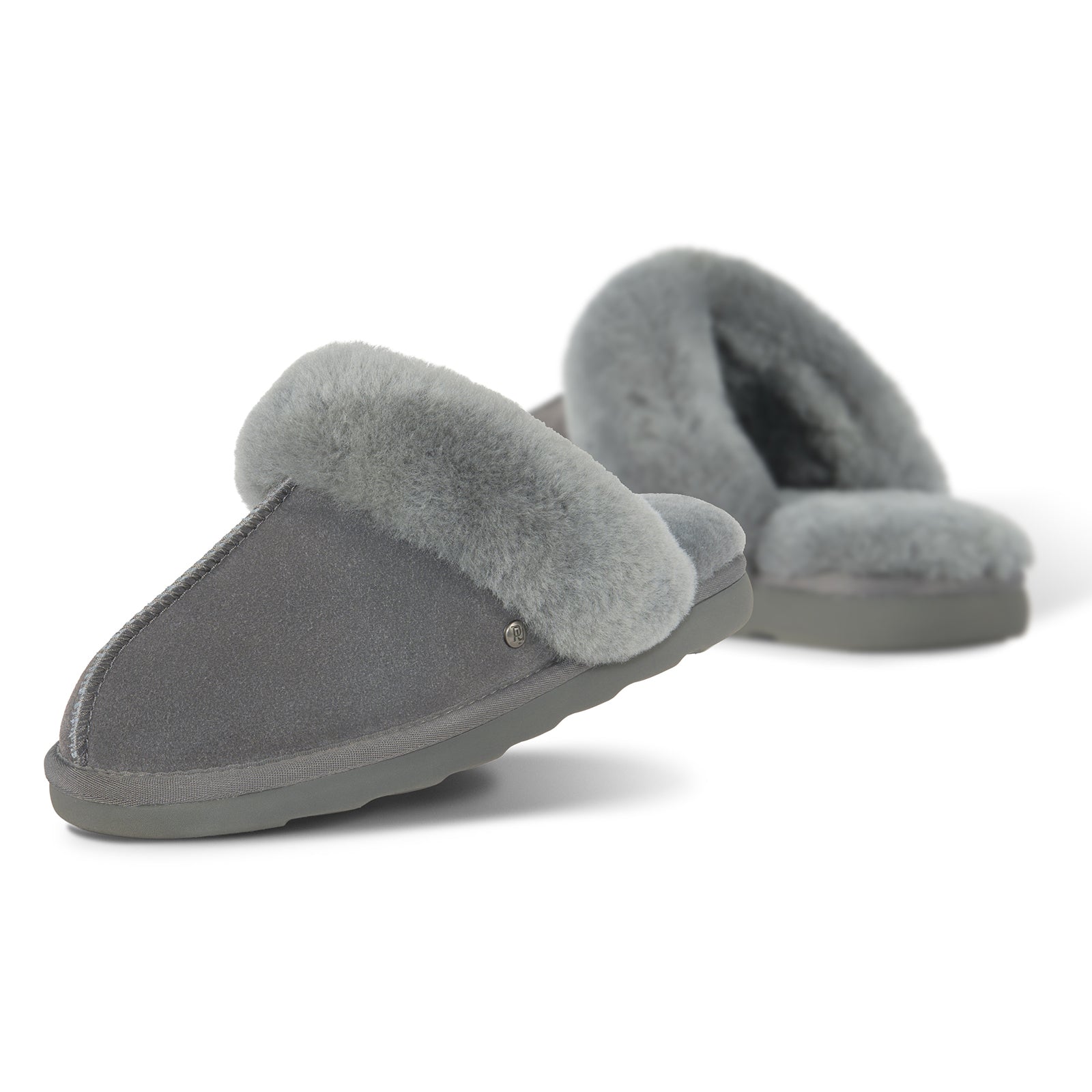 PARFEYING Women's Cozy Australian Sheepskin Suede Scuff Slippers