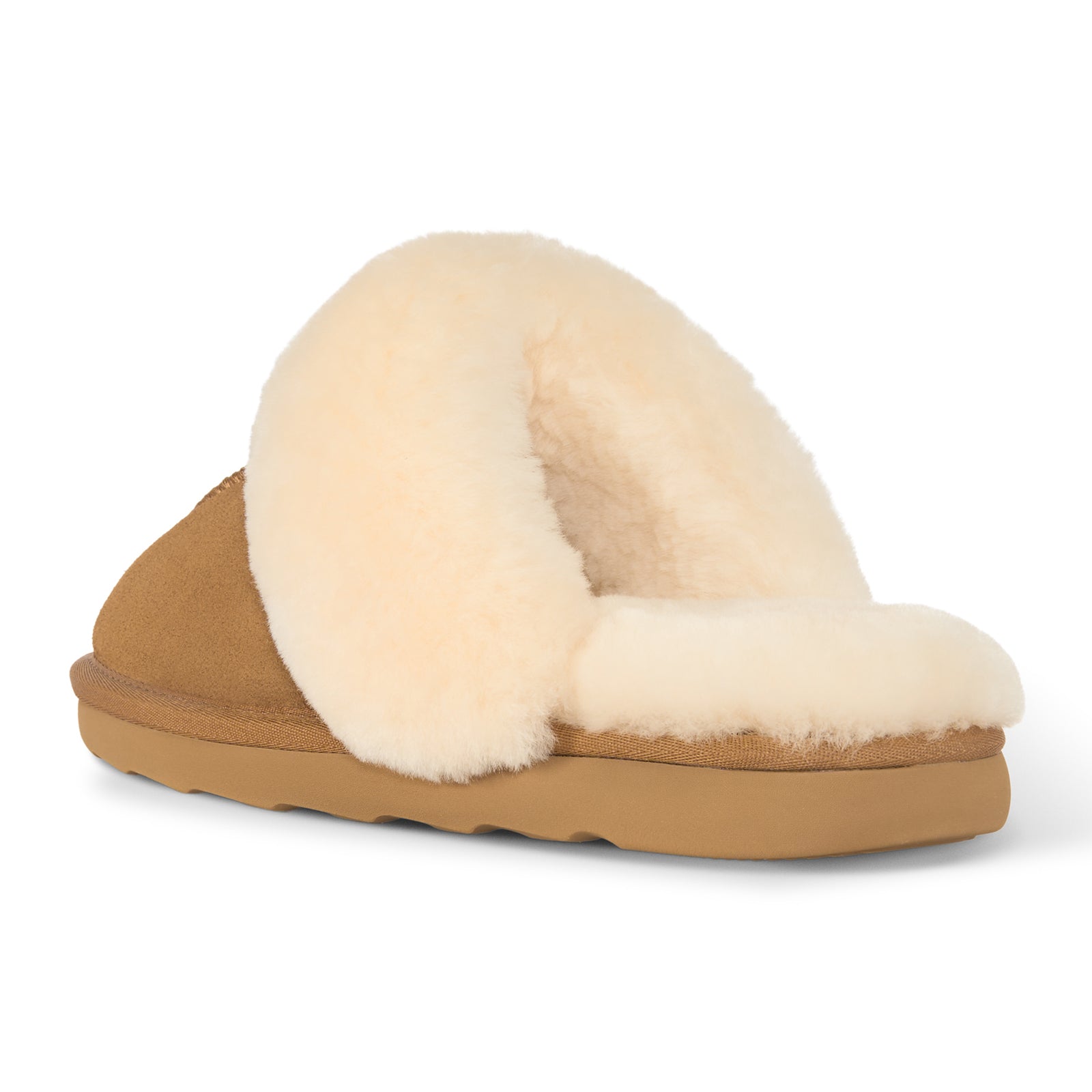 PARFEYING Women's Cozy Australian Sheepskin Suede Scuff Slippers