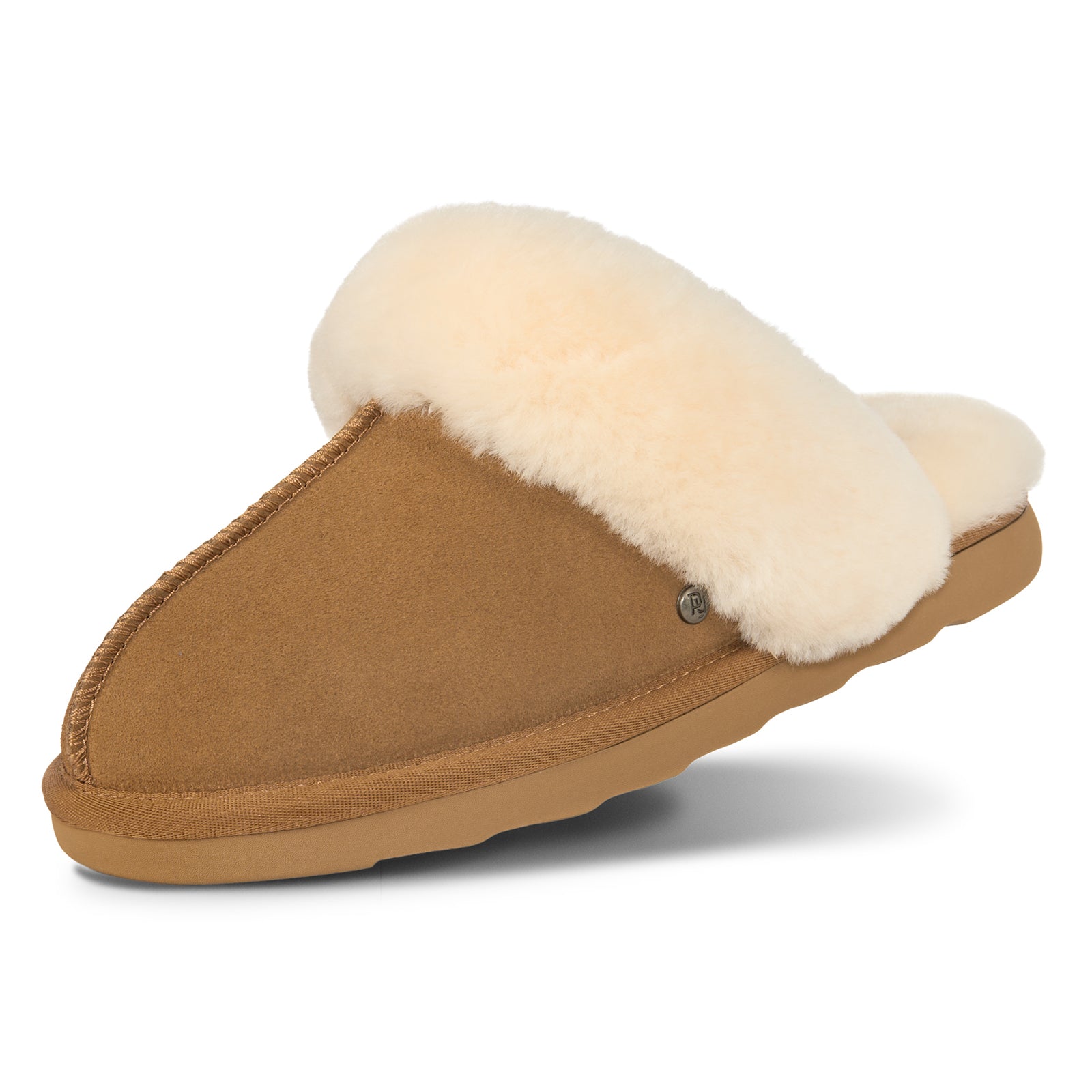 PARFEYING Women's Cozy Australian Sheepskin Suede Scuff Slippers