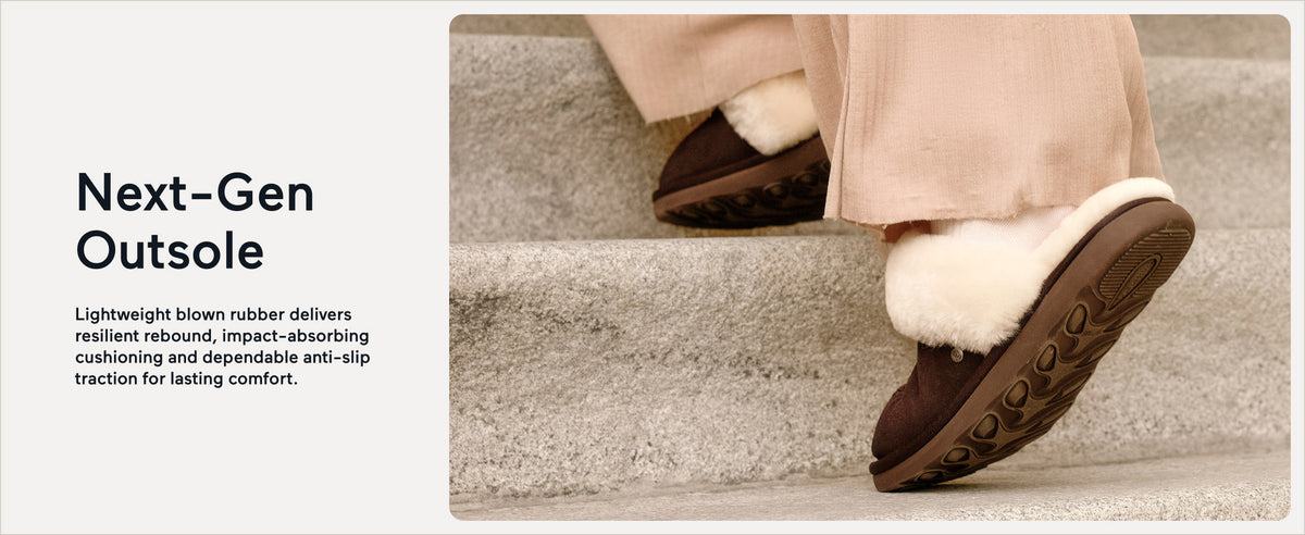 PARFEYING Women's Cozy Australian Sheepskin Suede Scuff Slippers
