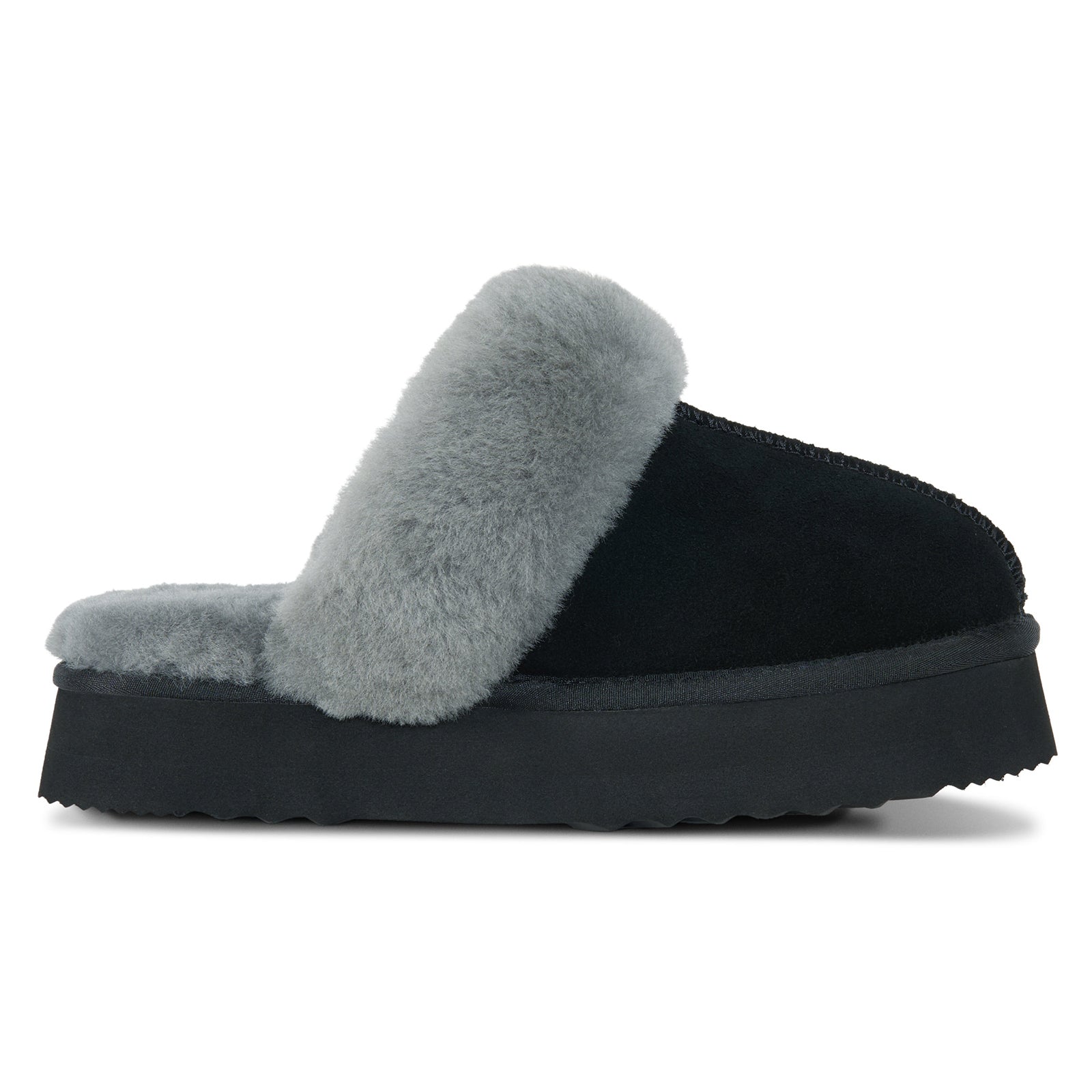 PARFEYING Women's Australian Sheepskin Suede Platform Slippers