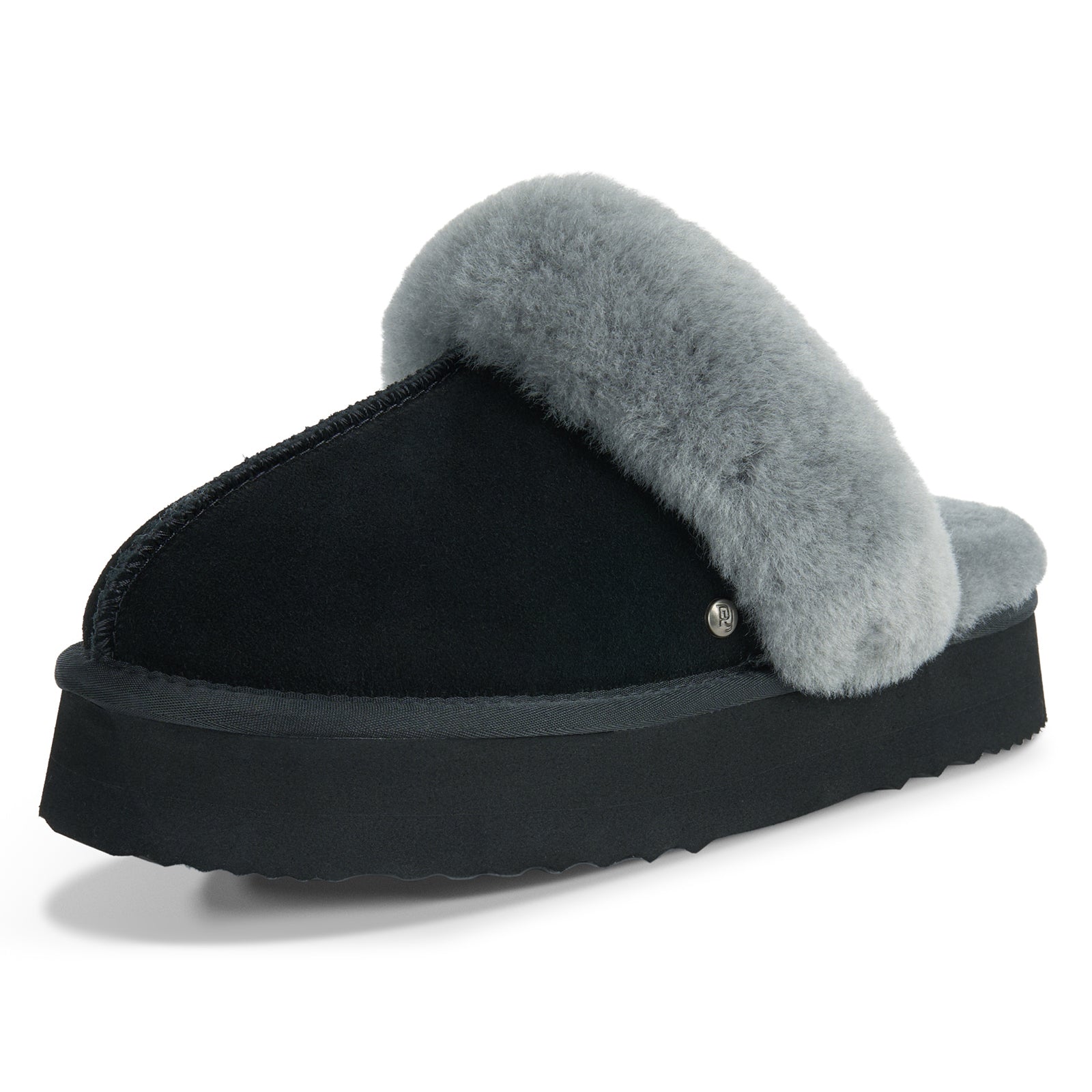 PARFEYING Women's Australian Sheepskin Suede Platform Slippers