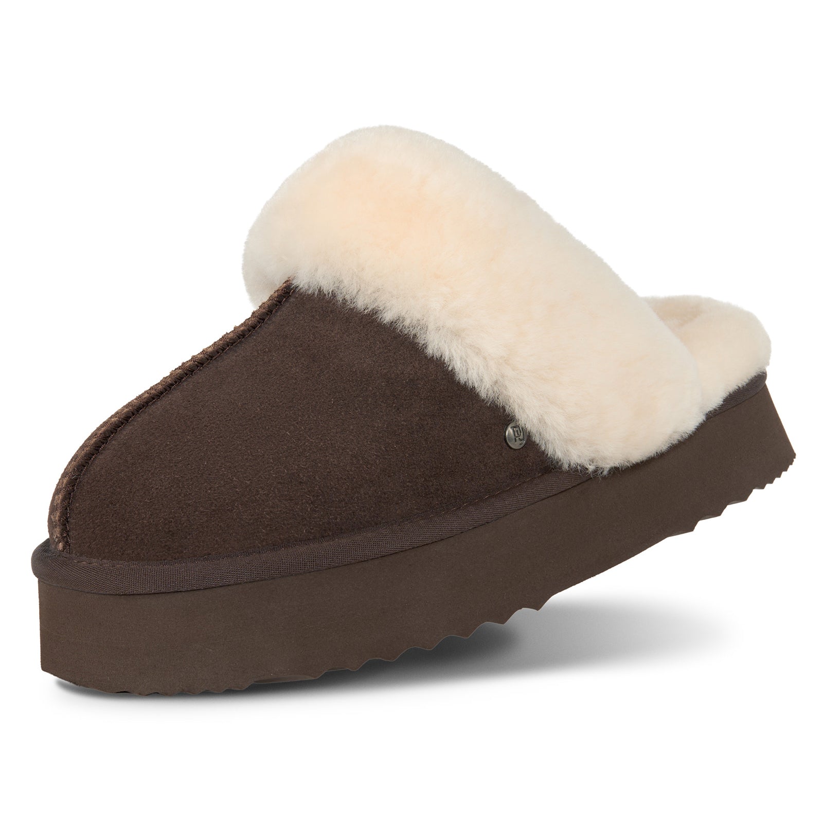 PARFEYING Women's Australian Sheepskin Suede Platform Slippers